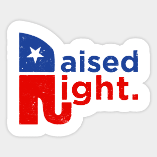 Raised Right Trump 2020 Elephant Sticker